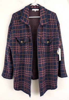 New Madison + Hudson sz 1X Open Front Cardigan Sweater lightweight colorful 1896